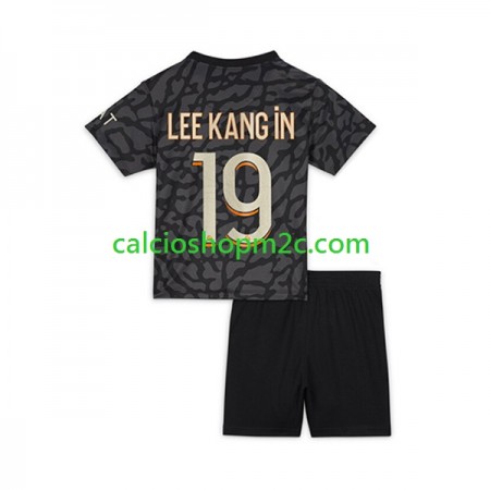 Paris Saint Germain PSG Lee Kang In 19 Bambino Maglia Terza 2023/2024 Manica Corta (+ Pantaloncini)